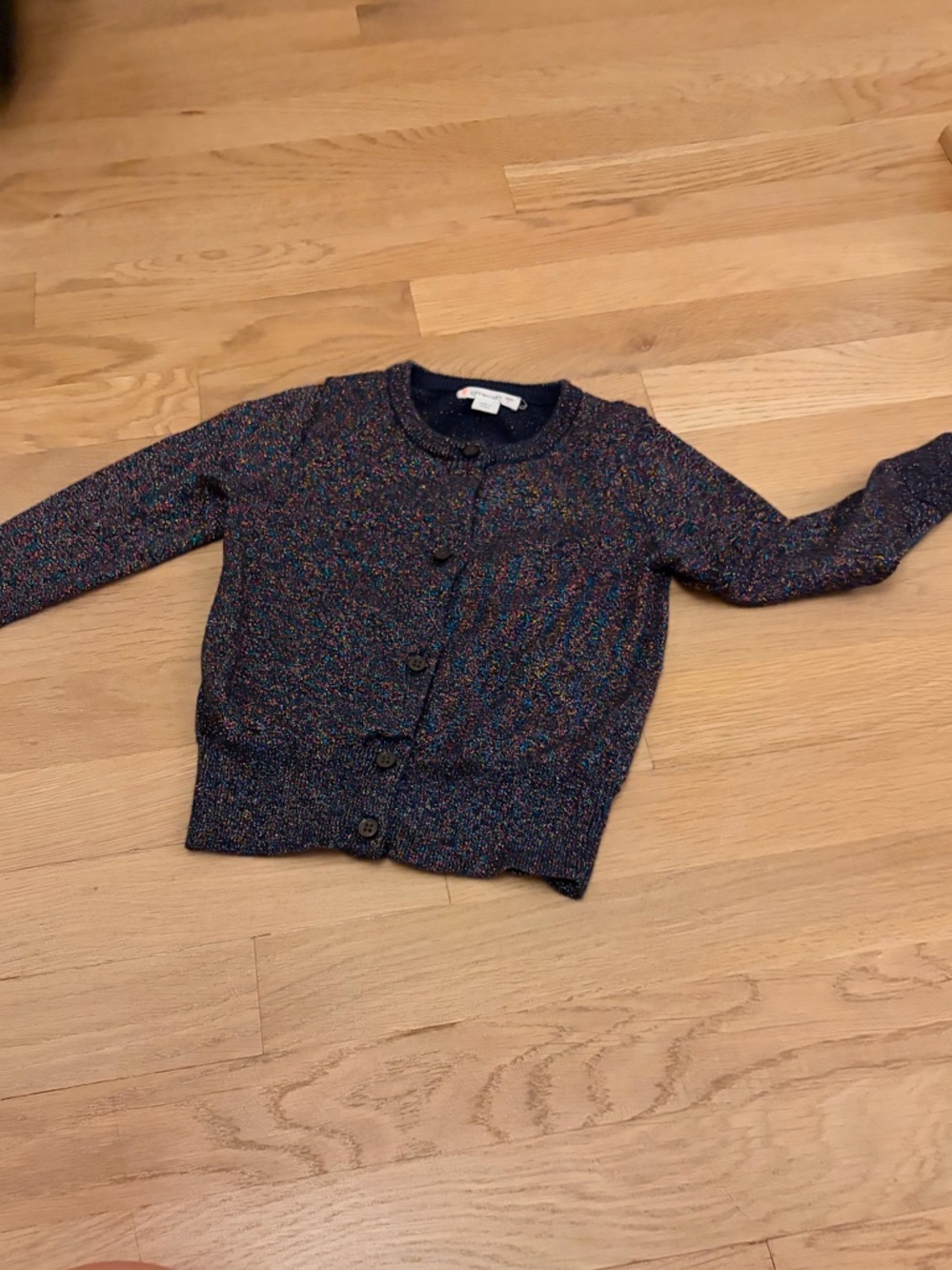 Crewcuts Black Sparkle Button-Front Cardigan